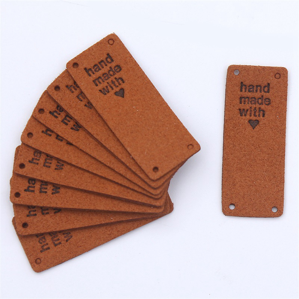 small leather tags for handmade items